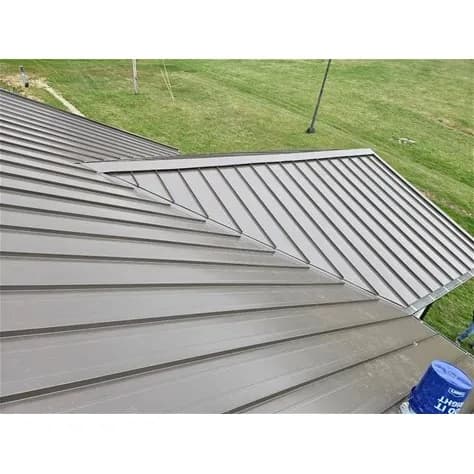 Standing-seam metal roof installed on a home